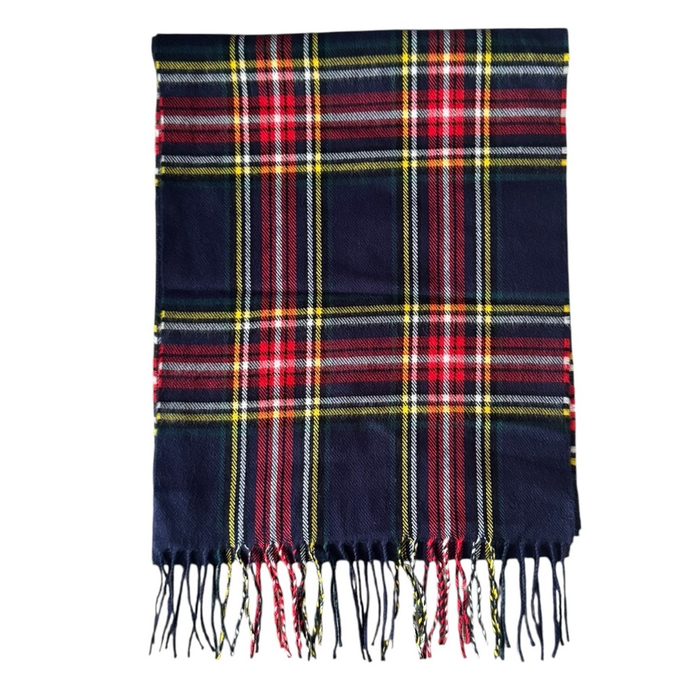 100% Cashmere Tartan Plaid Scarf Made in England